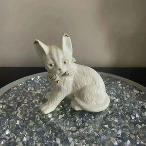 Chic gold white Cat statue trinket home house decoration office decor minimalist